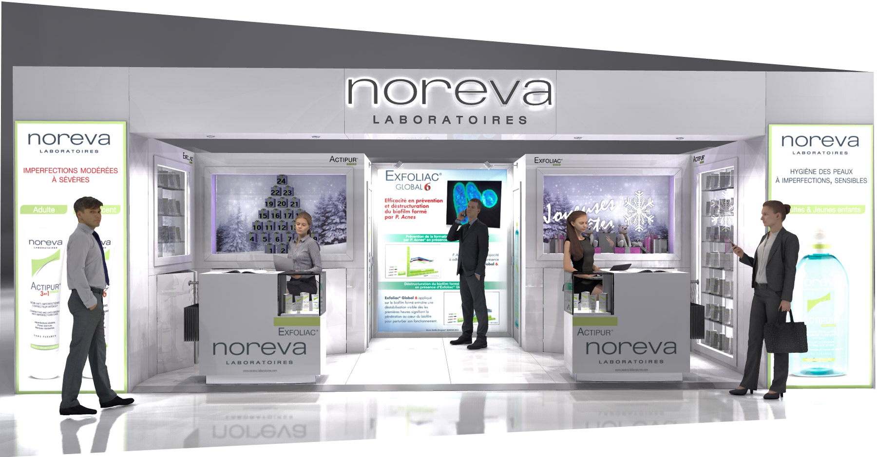 Rendu 3D du stand Noréva